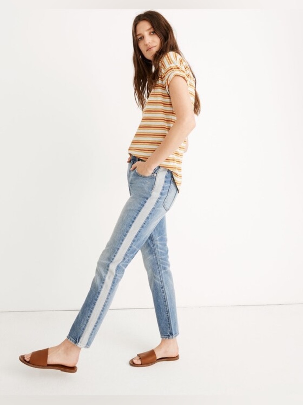 Madewell Skinny Skinny Crop Jeans with Railroad Tuxedo Stripes